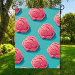 Pink Strawberry Ice Cream Print Garden Flag