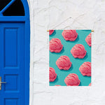 Pink Strawberry Ice Cream Print Garden Flag
