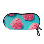 Pink Strawberry Ice Cream Print Glasses Case