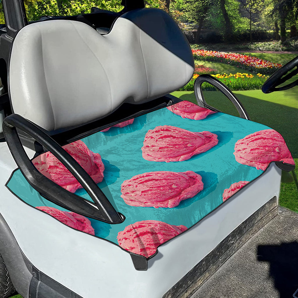 Pink Strawberry Ice Cream Print Golf Cart Seat Cover