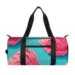 Pink Strawberry Ice Cream Print Gym Bag