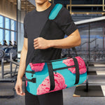 Pink Strawberry Ice Cream Print Gym Bag