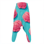 Pink Strawberry Ice Cream Print Hammer Pants