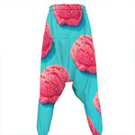 Pink Strawberry Ice Cream Print Hammer Pants