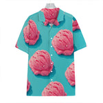 Pink Strawberry Ice Cream Print Hawaiian Shirt