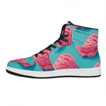 Pink Strawberry Ice Cream Print High Top Leather Sneakers