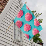 Pink Strawberry Ice Cream Print House Flag