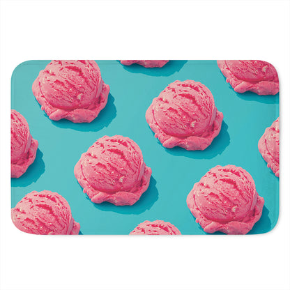 Pink Strawberry Ice Cream Print Indoor Door Mat