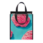 Pink Strawberry Ice Cream Print Insulated Lunch Tote