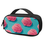 Pink Strawberry Ice Cream Print Insulin Cooler Travel Case