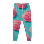 Pink Strawberry Ice Cream Print Jogger Pants