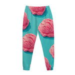 Pink Strawberry Ice Cream Print Jogger Pants