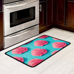 Pink Strawberry Ice Cream Print Kitchen Mat