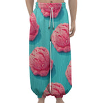 Pink Strawberry Ice Cream Print Lantern Pants