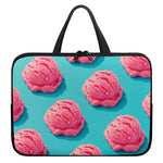 Pink Strawberry Ice Cream Print Laptop Sleeve With Handle
