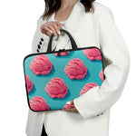 Pink Strawberry Ice Cream Print Laptop Sleeve With Handle