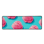Pink Strawberry Ice Cream Print Long Kitchen Mat