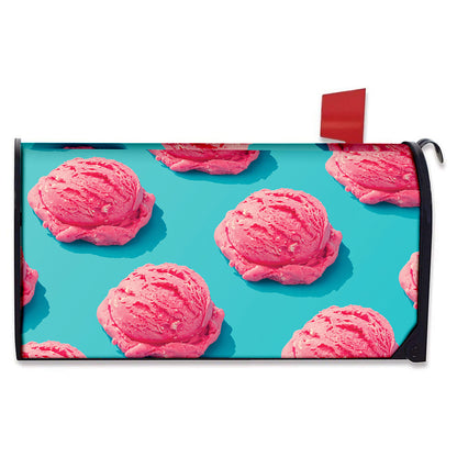 Pink Strawberry Ice Cream Print Mailbox Cover