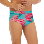Pink Strawberry Ice Cream Print Men's Briefs
