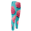 Pink Strawberry Ice Cream Print Men's Compression Pants