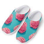 Pink Strawberry Ice Cream Print Mesh Casual Shoes
