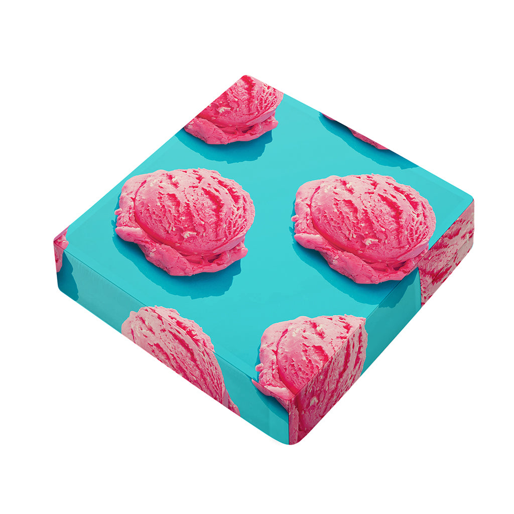 Pink Strawberry Ice Cream Print Outdoor Seat Cushion Cover