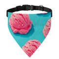 Pink Strawberry Ice Cream Print Over The Collar Dog Bandana