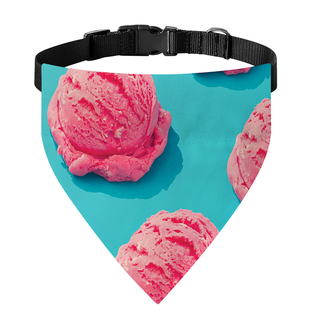 Pink Strawberry Ice Cream Print Over The Collar Dog Bandana