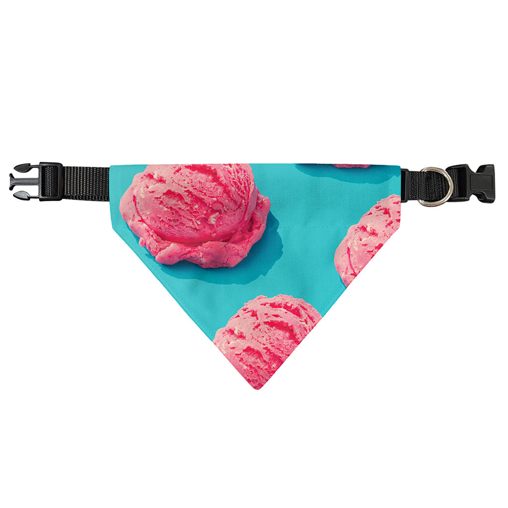Pink Strawberry Ice Cream Print Over The Collar Dog Bandana