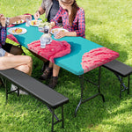 Pink Strawberry Ice Cream Print Picnic Table Cover