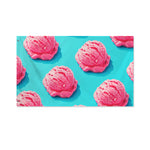 Pink Strawberry Ice Cream Print Polyester Flag