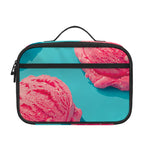 Pink Strawberry Ice Cream Print Portable Lunch Bag
