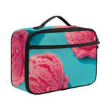 Pink Strawberry Ice Cream Print Portable Lunch Bag