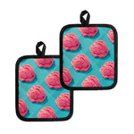 Pink Strawberry Ice Cream Print Pot Holders