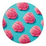 Pink Strawberry Ice Cream Print Round Blanket