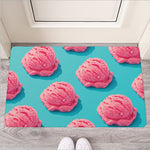 Pink Strawberry Ice Cream Print Rubber Doormat