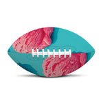 Pink Strawberry Ice Cream Print Rugby Ball