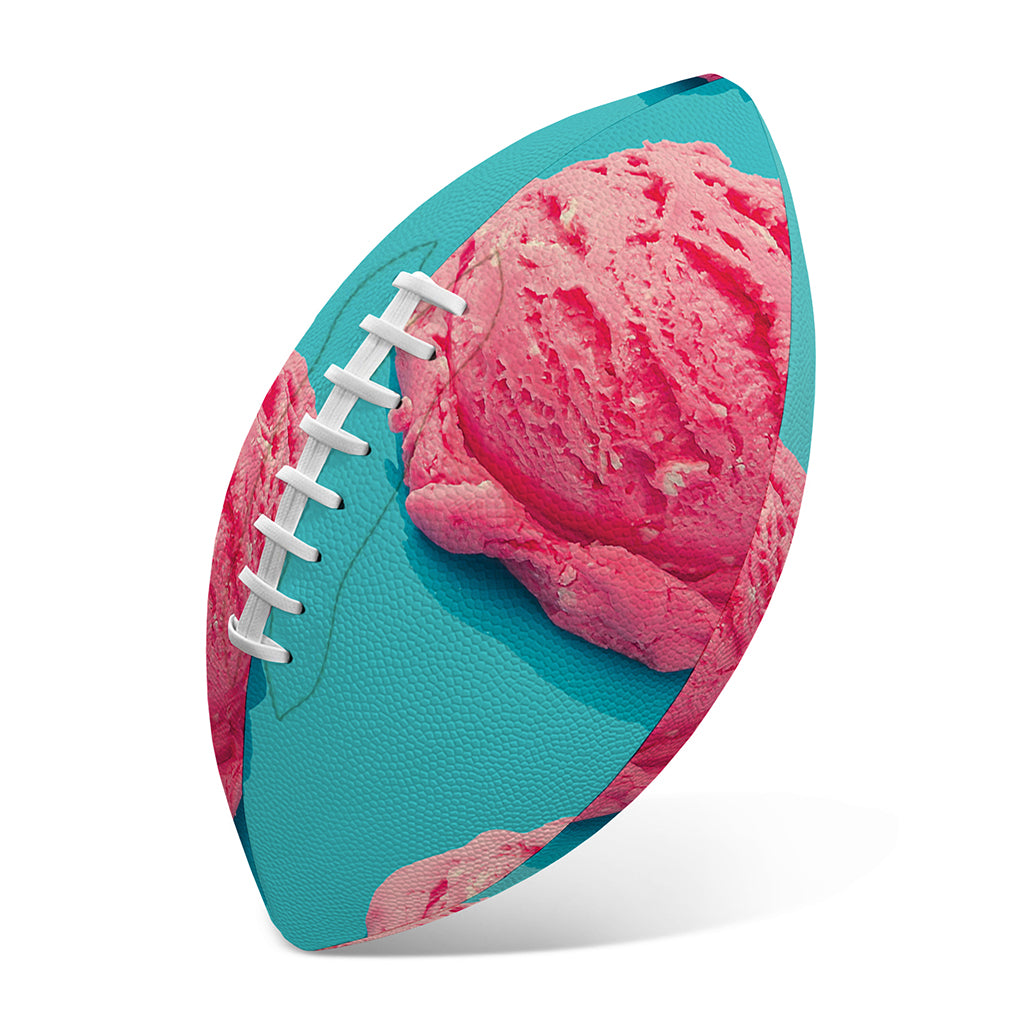 Pink Strawberry Ice Cream Print Rugby Ball