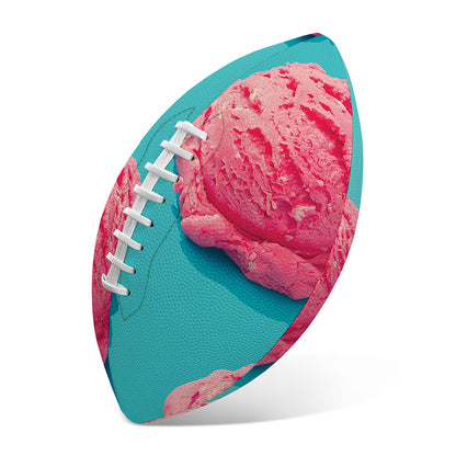 Pink Strawberry Ice Cream Print Rugby Ball