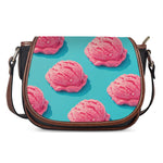 Pink Strawberry Ice Cream Print Saddle Bag