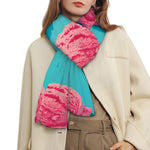 Pink Strawberry Ice Cream Print Scarf