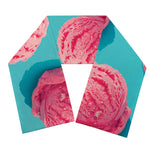 Pink Strawberry Ice Cream Print Scarf