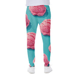 Pink Strawberry Ice Cream Print Scuba Joggers