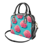 Pink Strawberry Ice Cream Print Shoulder Handbag