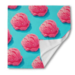 Pink Strawberry Ice Cream Print Silk Bandana