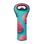 Pink Strawberry Ice Cream Print Single Neoprene Wine Tote
