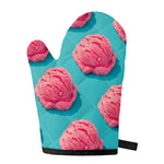 Pink Strawberry Ice Cream Print Single Oven Mitt