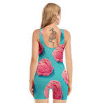 Pink Strawberry Ice Cream Print Sleeveless One Piece Swimsuit