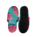 Pink Strawberry Ice Cream Print Slippers