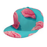 Pink Strawberry Ice Cream Print Snapback Cap